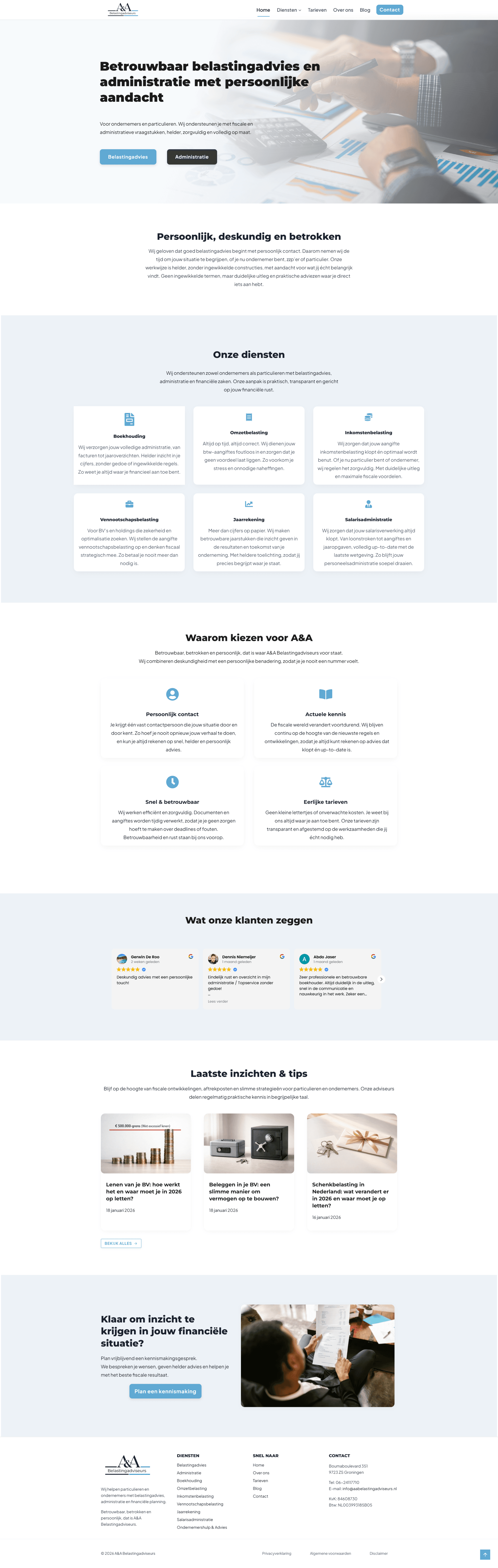 A&A Belastingadviseurs desktop preview